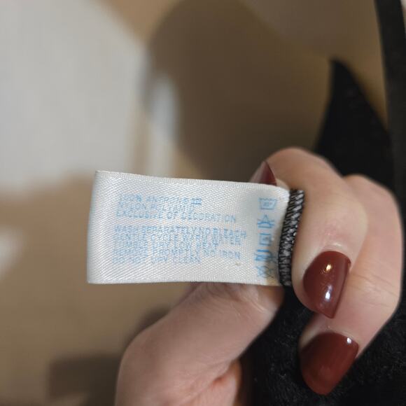 Vtg Nylon Lace Black Full Slip Dress Midi Goth Trim Romantic Intimates 6 36 - Picture 7 of 7